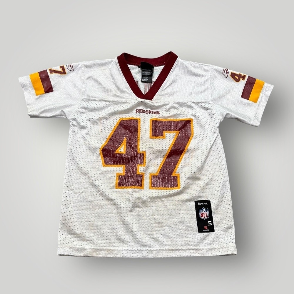 Washington Redskins Jersey Boys Small‎ White NFL Football Chris Cooley 47 Reebok